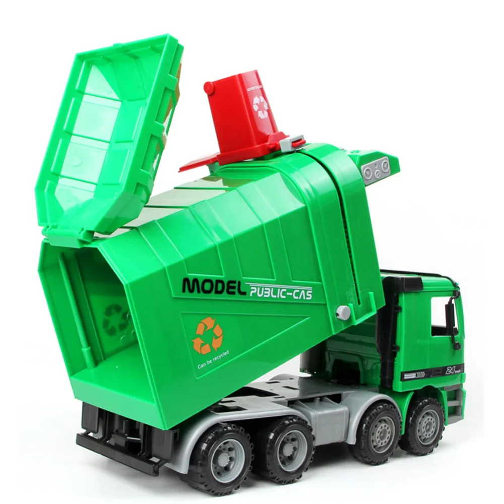 

Hot sale 1pc 1:22 Large Size Children Simulation Inertia Garbage Truck Sanitation Car Toy Kid toys Wholesale
