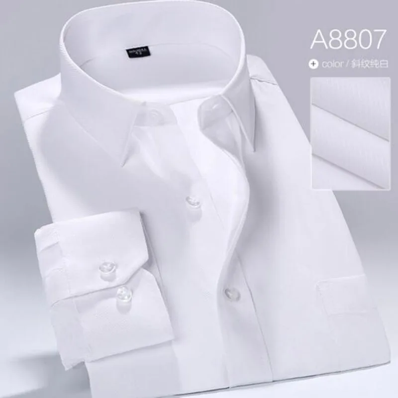 Мужские деловые однобортные хлопковые рубашки с воротником стойкой Camisa мягкие