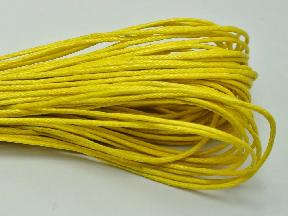 

100 Meters Yellow Waxed Cotton Beading Cord 1mm for Bracelet Necklace