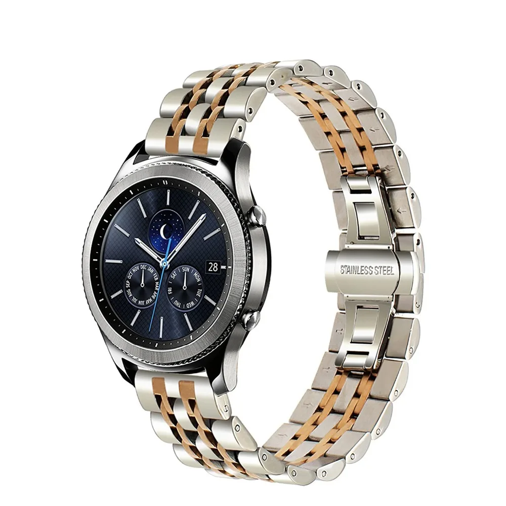 Lerxiuer 22 мм ремешок для samsung Galaxy watch 46 мм ремешок gear S3 Frontier ремешок из нержавеющей стали huawei часы GT ремешок gear S3