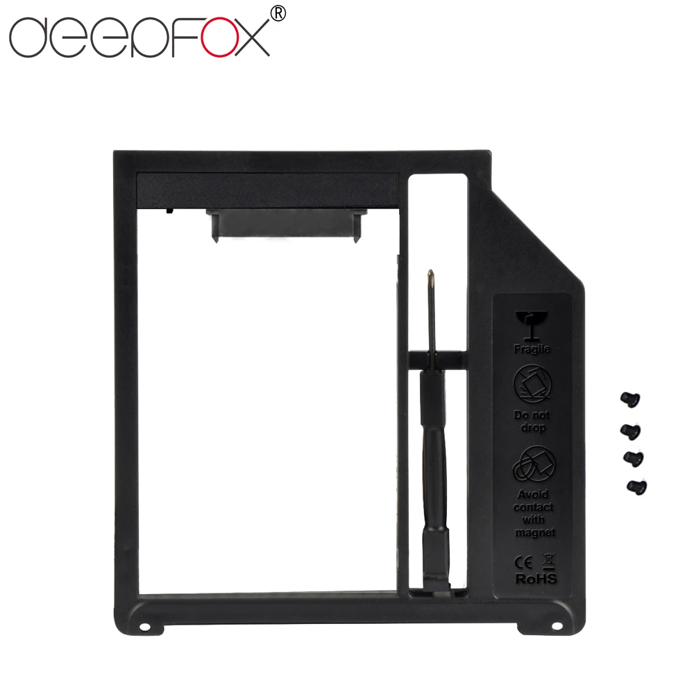 DeepFox 2nd HDD Caddy 9 5 мм SATA 3 0 2 &quotSSD Optibay компакт дисков DVD корпус для внешнего жесткого