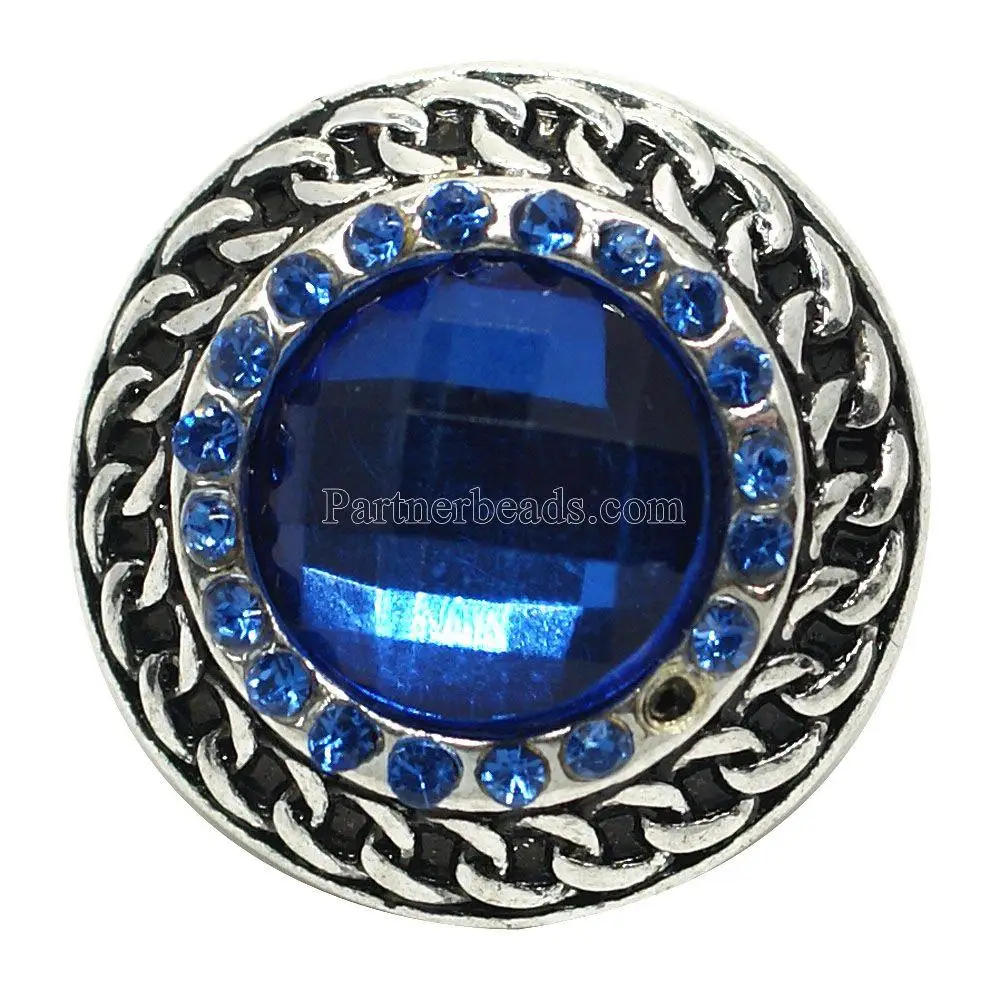 2017 новая мода винтажная цепочка синий кристалл очаровательные Кнопки для