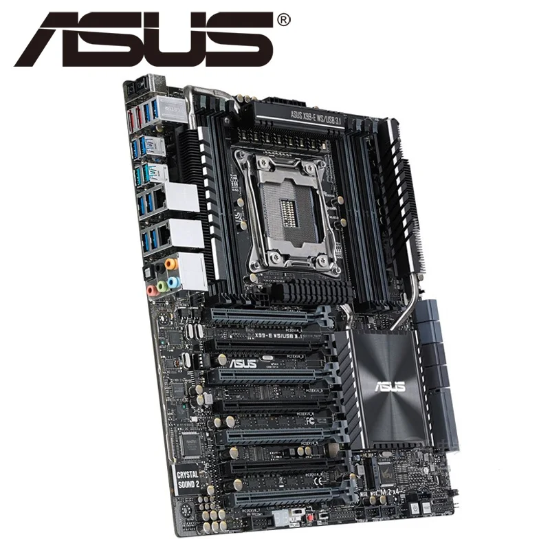 Asus X99-E WS/USB 3,1 настольная материнская плата X99 Socket LGA 2011-V3 i7 X DDR4 128G ATX UEFI биос оригинальная б/у материнская плата в продаже
