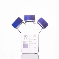 reagent bottlewith 3 blue screw coversborosilicate glass 3 3capacity 500mlgraduation sample vials plastic lid with 3 necks