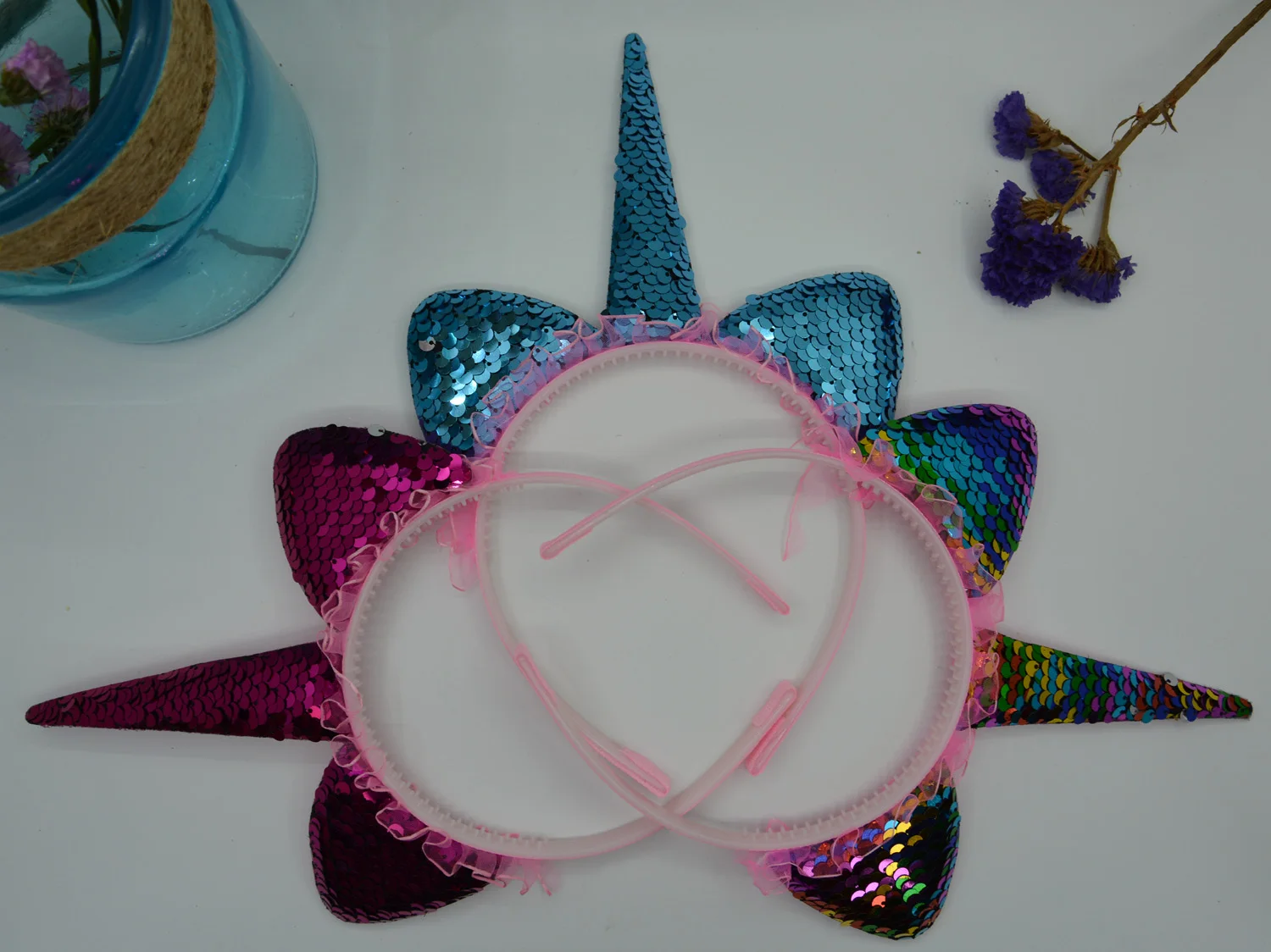 Новый Модный Милый обруч для волос с блестками и кошачьими ушками единорога