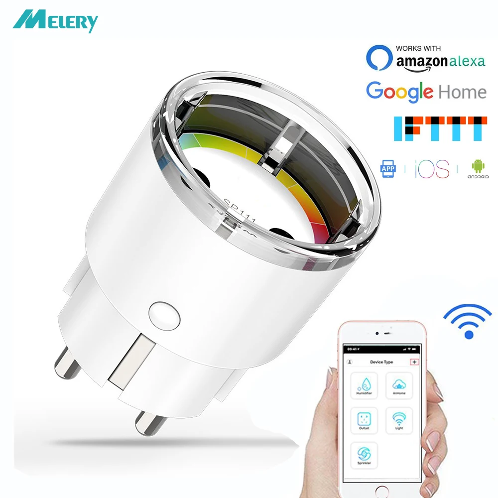 Wifi Smart Plug электрическая розетка ЕС 10A Функция таймера Дистанционное Голосовое