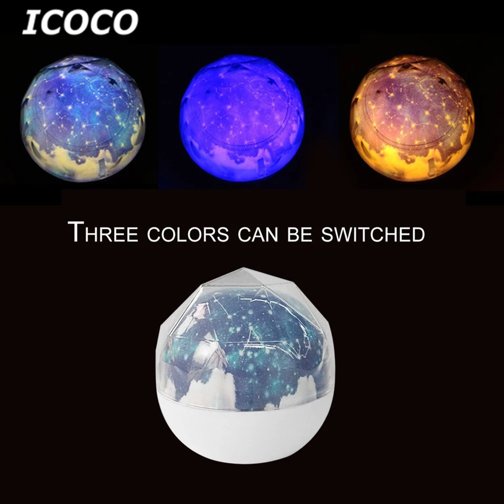 ICOCO 3 цвета Романтический проектор Звездное небо галактика ночник Регулируемый