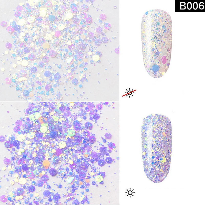 1 Коро термохромные Nail Art Блеск AB Русалка алмазов Единорог Аврора эффект