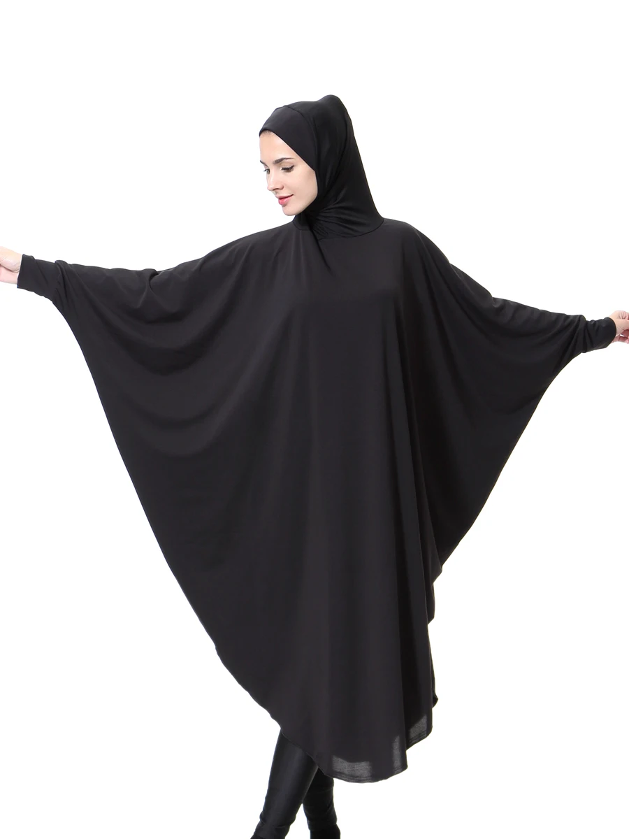 Черный хиджаб размером M L XL XXL с рукавом черный длинный химаб Jilbab Telekung Tudung|hijab with