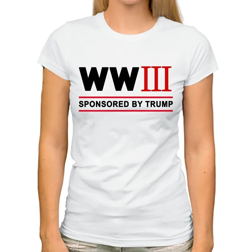 JOLLYPEACH мировая война 3 WW3 организованная Трамп смешные футболки для женщин 2018