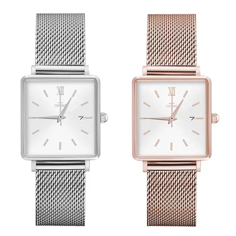 Quartz Watch Women Leather Band Wrist Watch Fashion Waterproof Bracelet Quartz Watch Casual Women Round Dial Analog Wristwatch