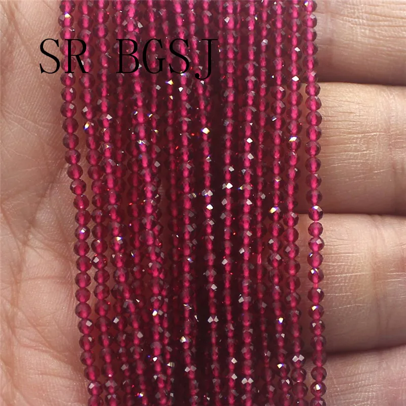 Free Shipping 2mm Faceted Red Jades Gems Stone Spacer Bail Seed Mini Round Beads Strand 15&quot|Бусины| |