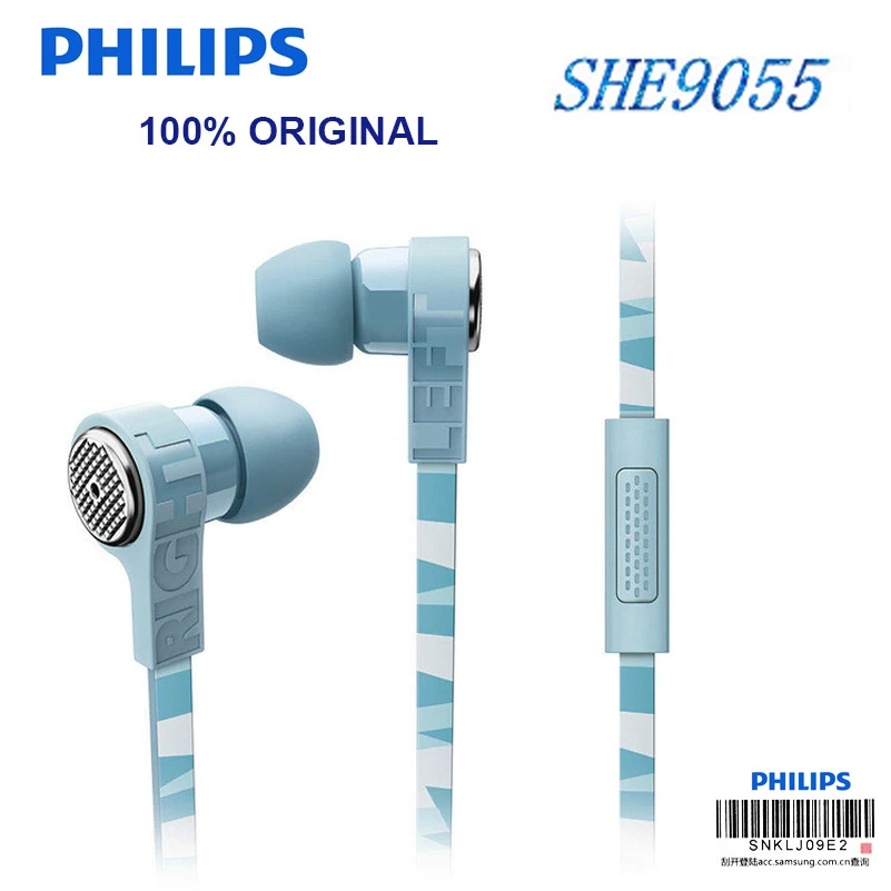 Профессиональные наушники Philips SHE9055 в ухо ofc 3 5 Проводные с микрофоном гарнитура