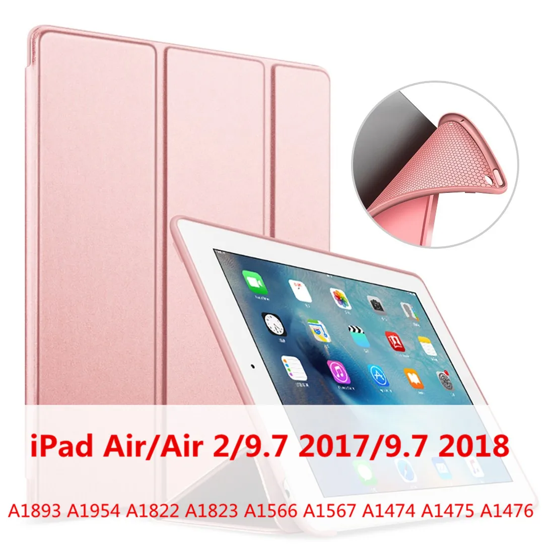 Air 1 2 2017 2018-MJ Мягкий чехол для iPad воздуха смарт-чехол для iPad 9," Wake-сон Funda для iPad Air 2, 3, 4, тонкий кожаный Капа для iPad Mini 1 2 3 4 5 - Цвет: Air 1 2 2017 2018-MJ