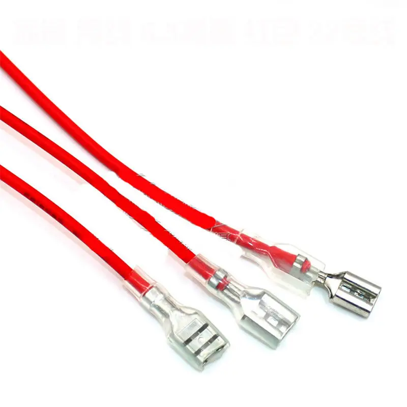 10 пар 6 3 мм Женский Лопата обжимные клеммы провода разъем с кабелем 20 см красный
