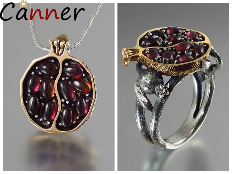 necklace rings Canner богемное женское массивное ожерелье s Золото Серебро Длинная цепочка ожерелье гранатовый красный камень кулон ожерелье s Гранат подарок F4 - Окраска металла: necklace rings
