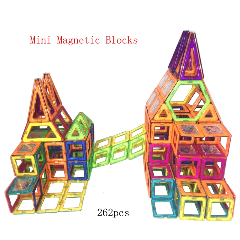 

262 шт. магнитный мини строительные конструкторы и конструкторы Треугольники шестигранник Магнитный конструктор Сделай Сам блоки для детей