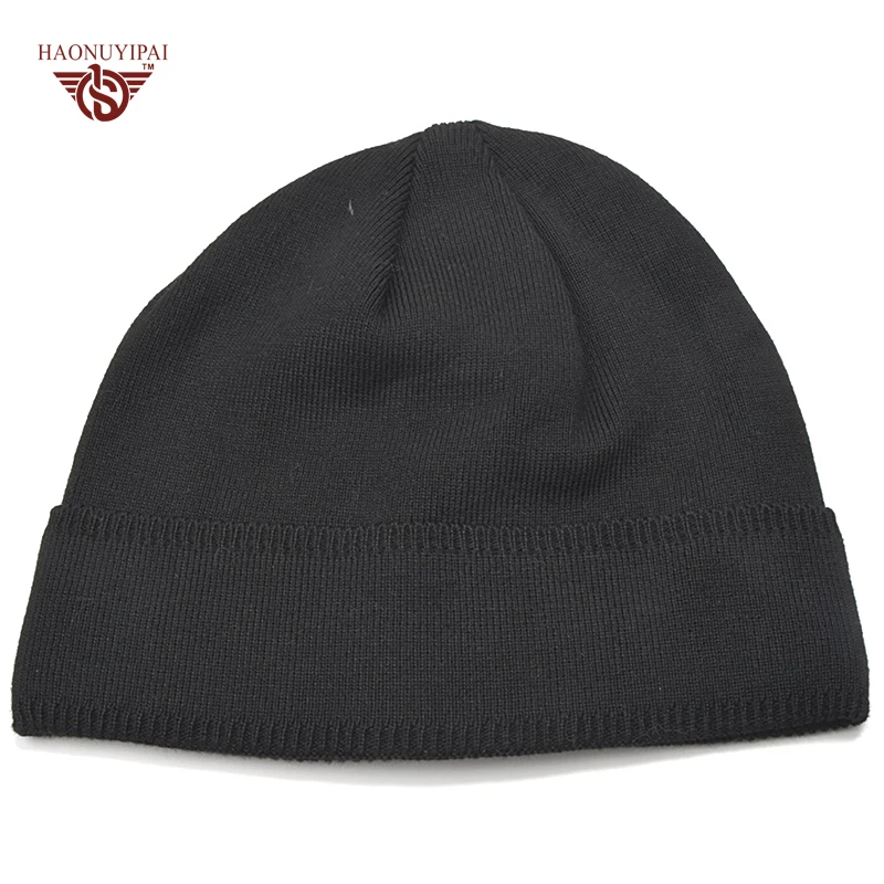 Бренд Для мужчин Hat Зимние черные сапоги однотонные Красные трикотажные Кепки