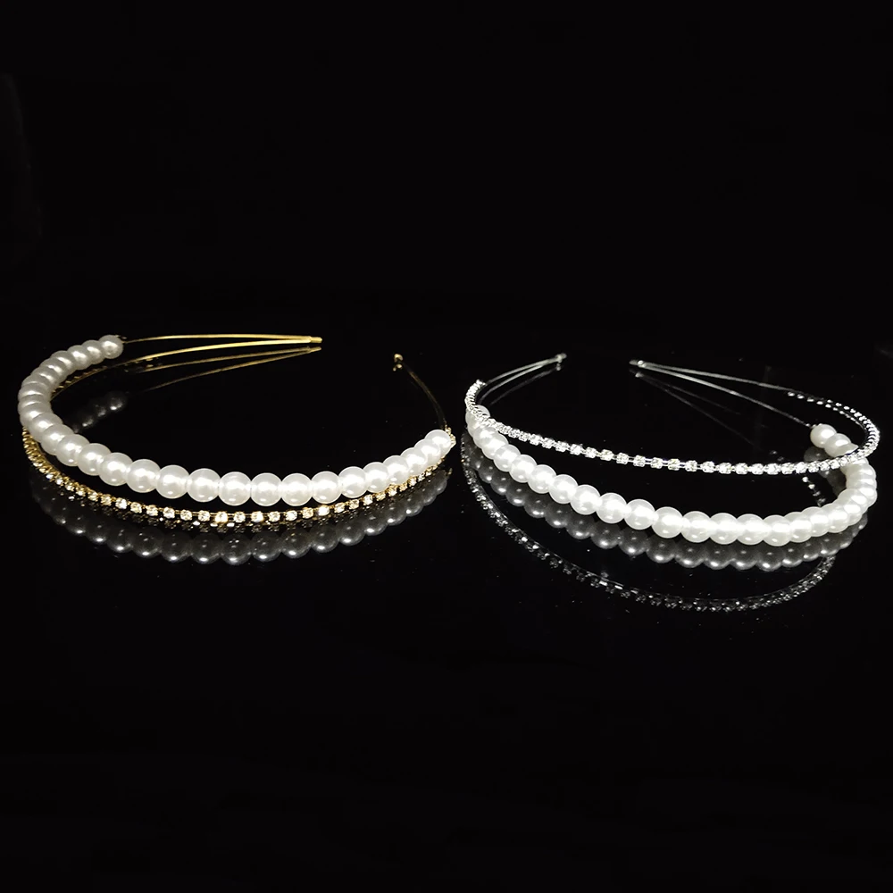 Женская элегантная тиара с жемчужинами свадебная принцессы кристаллами