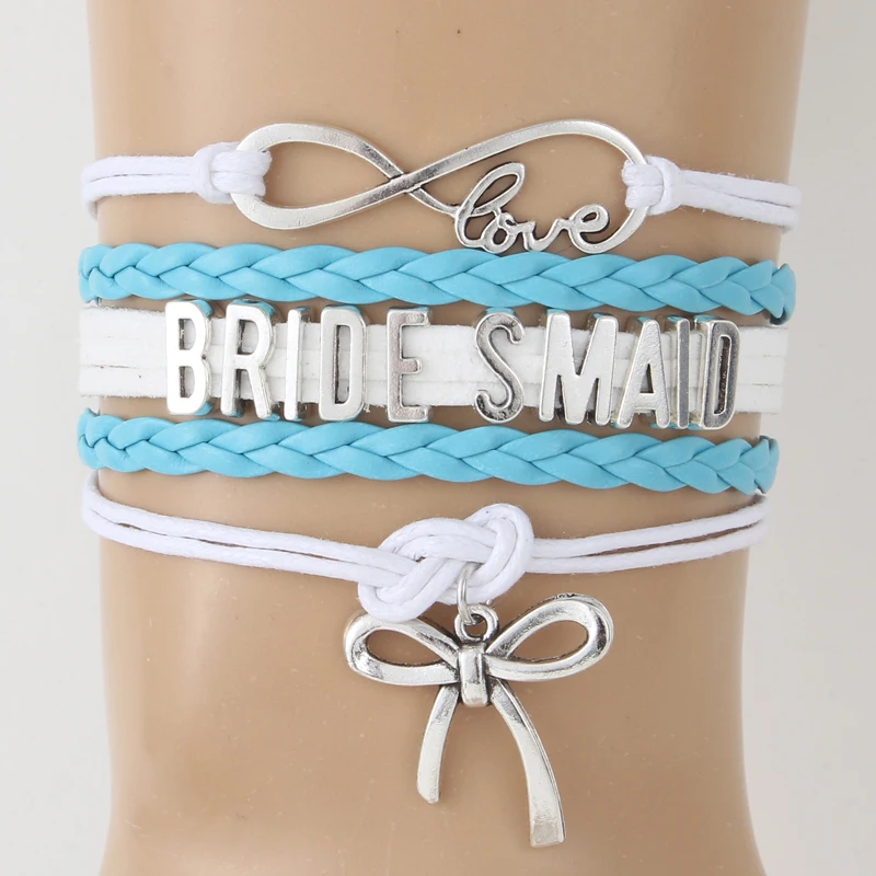 Прямая поставка Бесконечность любовь браслет для невесты и браслеты кожаный