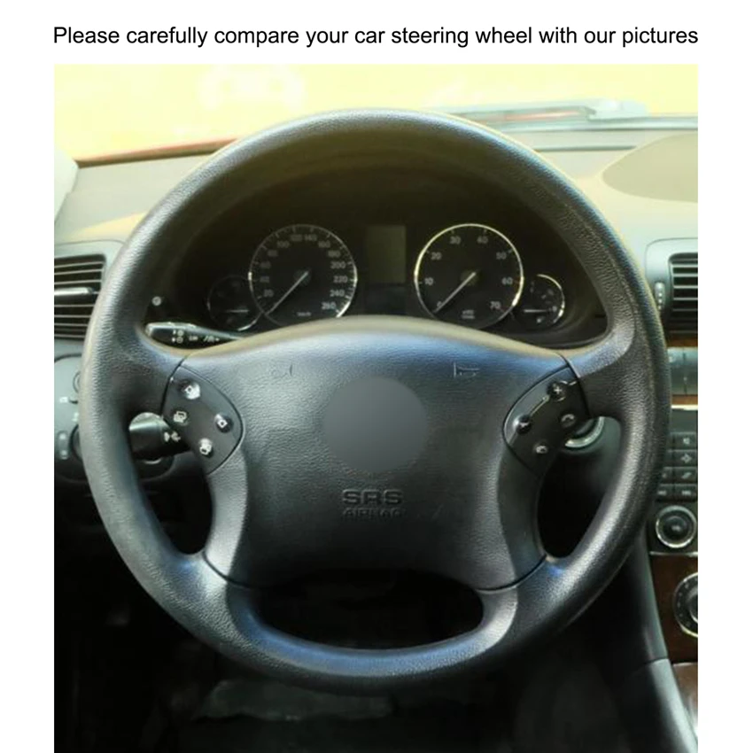 Искусственная кожа ПУ черный цвет ручная работа для Mercedes Benz W203 C-Class 2001-2003 2004 2005 2006 |