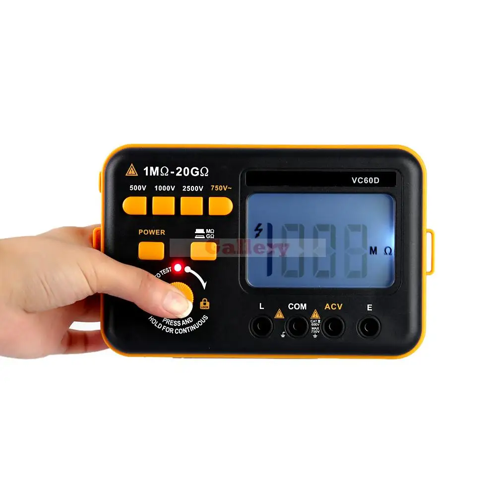Цифровой тестер сопротивления изоляции измеритель ЖК дисплей 500 в 1000 2500 В|insulation