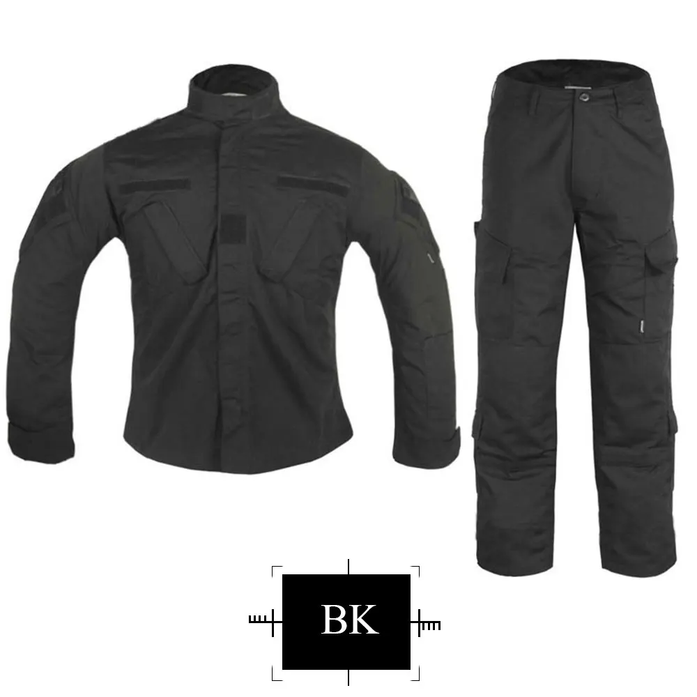 EMERSONGEAR тактическая боевая униформа BDU Военная страйкбольная армейская охотничья рубашка и брюки черный EM6904 - Цвет: BK