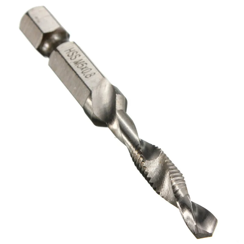 6 шт. M3-M10 композитный кран сверло Резьба спиральный винт кран 1/4 ''шестигранный HSS бурение электроинструмент