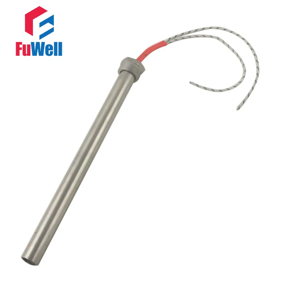 

304 Stainless Steel Threaded Single End Heating Tube Cartridge Heater 16x350mm 2500W 220V/110V/380V DN20 (25mm)