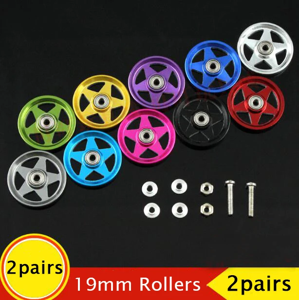 2 пары 19 мм направляющие ролики из алюминиевого сплава с подшипниковыми гайками