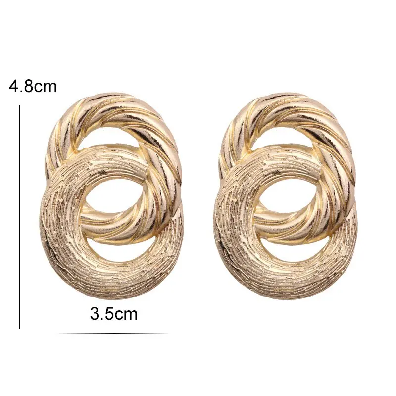 Gold Серьги в форме сердца для женщин, геометрические серьги, металлические винтажные массивные большие золотые модные богемные висячие серьги, ювелирные изделия - Окраска металла: Gold