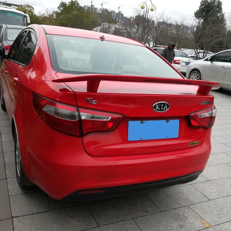 Для Kia RIO K2 2011 2012 2013 Спойлер ABS пластик праймер цвет украшение в виде хвостового крыла задний спойлер багажника