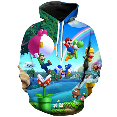 color as the picture PLstar Cosmos брендовая одежда новые модные мужские толстовки Супер Марио Одиссея игра печать 3d толстовки унисекс Повседневная Толстовка K-3 - Цвет: color as the picture