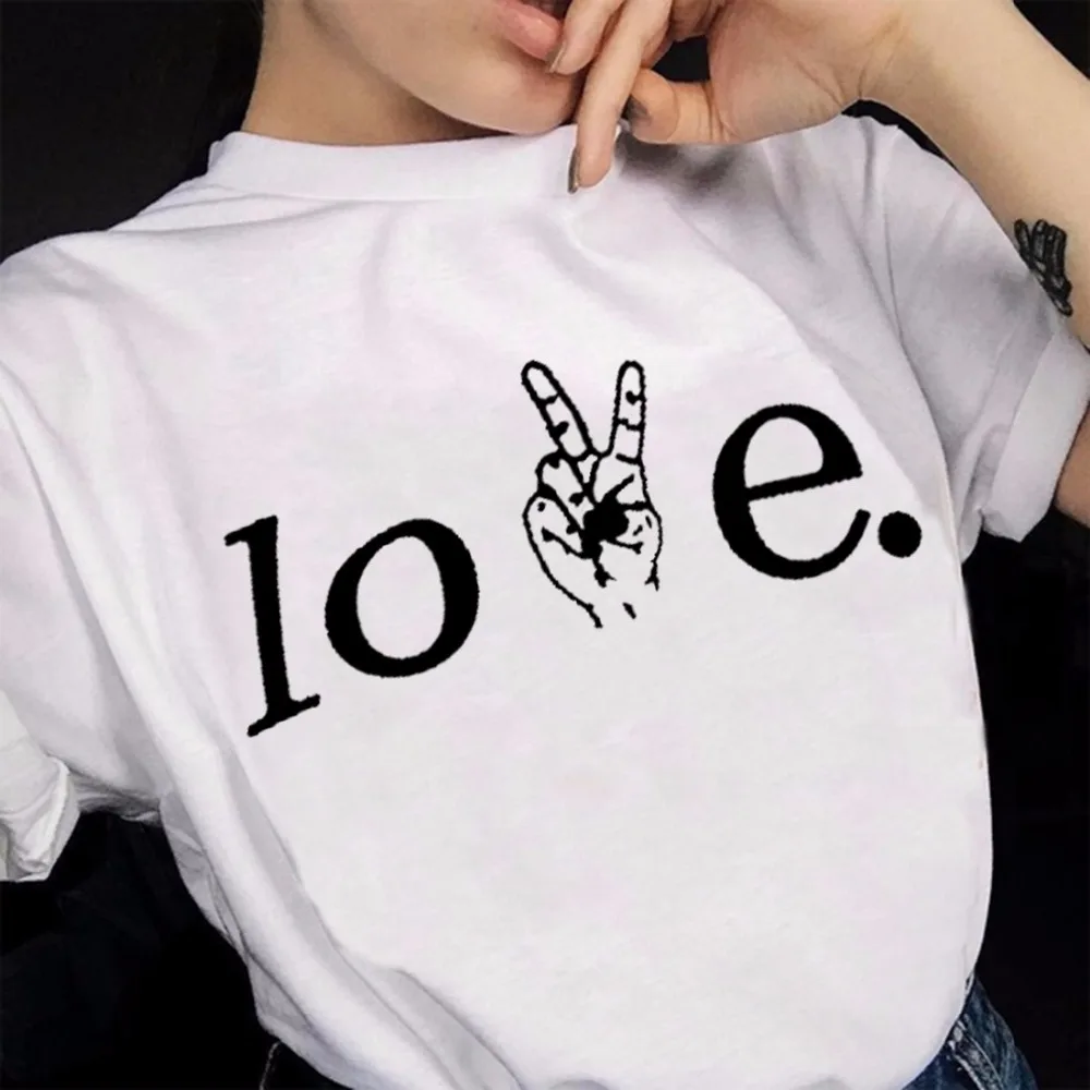 Wrion harajuku футболка женские хлопковые футболки femme Finger Love с принтом женская одежда
