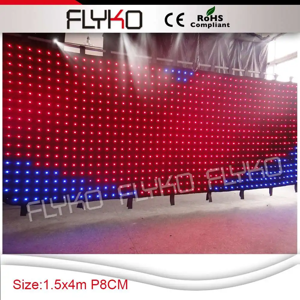 

Бесплатная доставка 1,5 м * 4 м p80мм сценический эффект rgb светодиодная занавеска для сценического фона