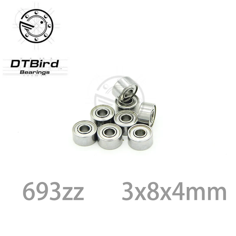 ABEC-3 50pcs 693ZZ 693 ZZ 3x8x4mm Mini Ball Bearing Miniature Deep Groove Brand New 3*8*4 mm |
