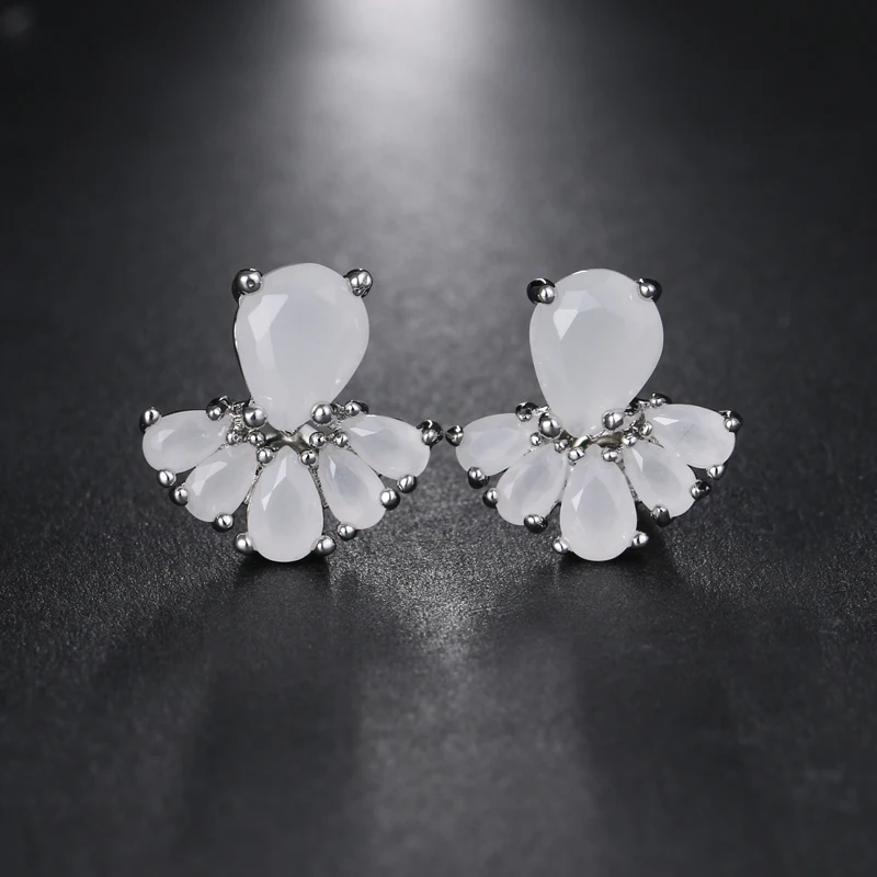 Женские серьги гвоздики с фианитом различные цвета|stud earrings|different earingsearrings style |