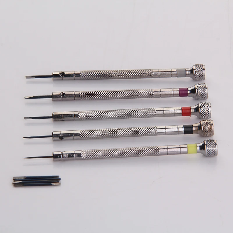 

High Quality Screwdriver Sets For Watch Repair 5 PCS Alloy Steel Silver Tone Hand Tools Mini Maintenance Kit AA