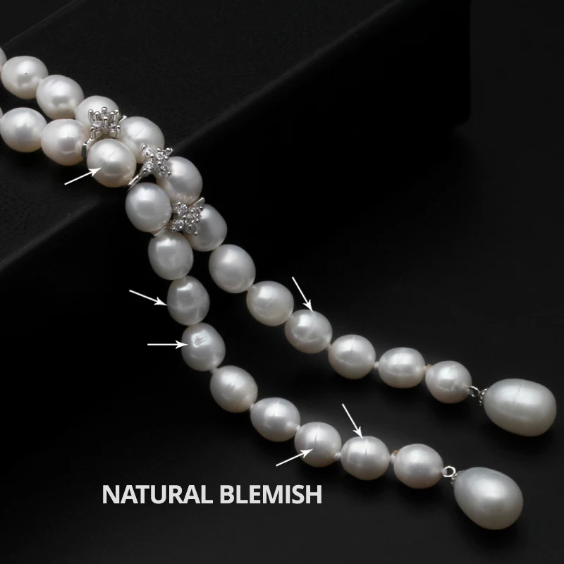 Модное ожерелье из натуральной кожи в подарок девушке пресноводного жемчуга 80 см