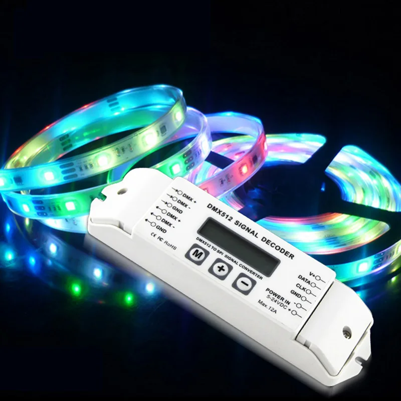 

Bc-820 Dmx To Spi Signal Decoder Convertor Dmx512 Lpd6803 8806 Ws2811/ 2801 Ws2812B 9813 Led Pixel Light Controller Dc5V-24V