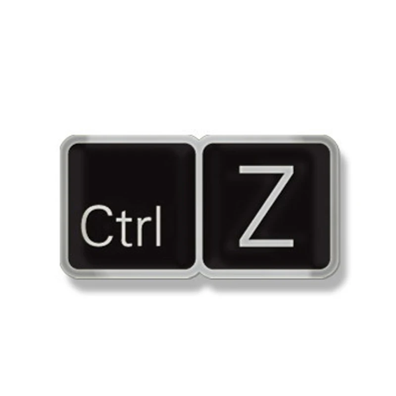 Клавиатура с клавишами Ctrl Z PIN и кнопками отмены пара мини-брошей | Украшения