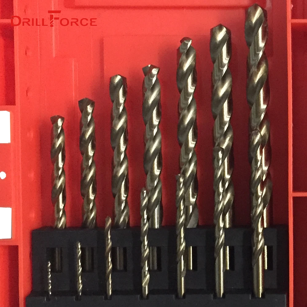 Сверла DRILLFORCE из кобальта 19 шт./компл. 1 0 10 мм высокоскоростные спиральные сверла