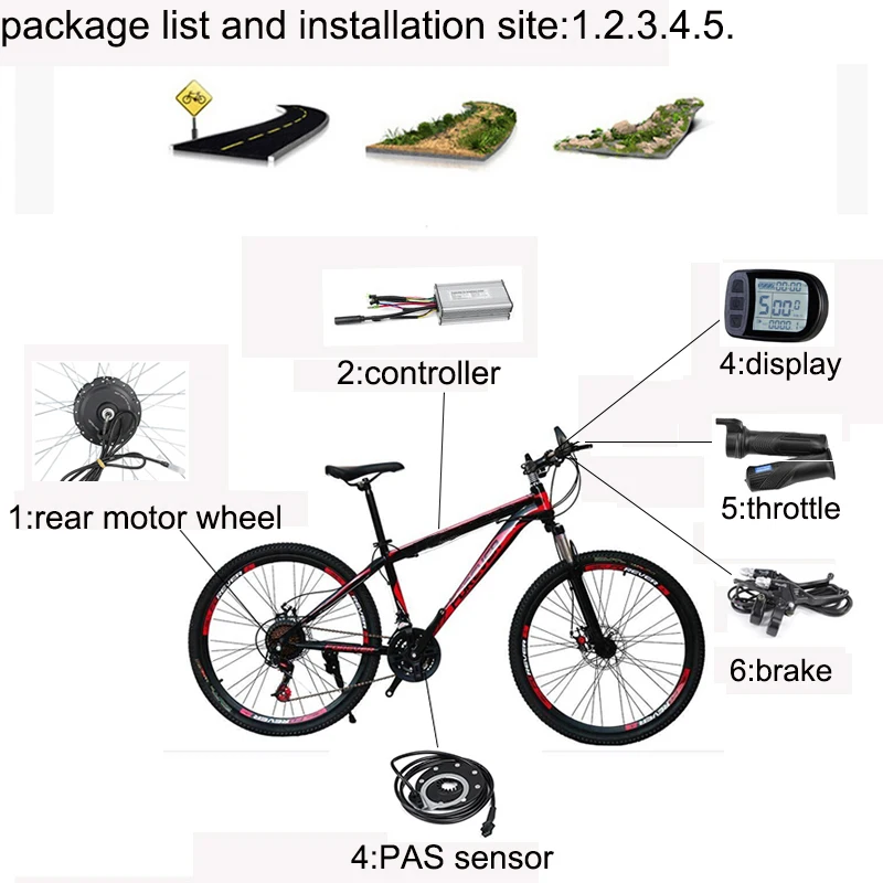 Ebikes мотор для электрического велосипеда мощный взрослый велосипед мотор колеса 1000 Вт задний 700C колеса мотоцикла акселератора сцепление Wuxing тормоза
