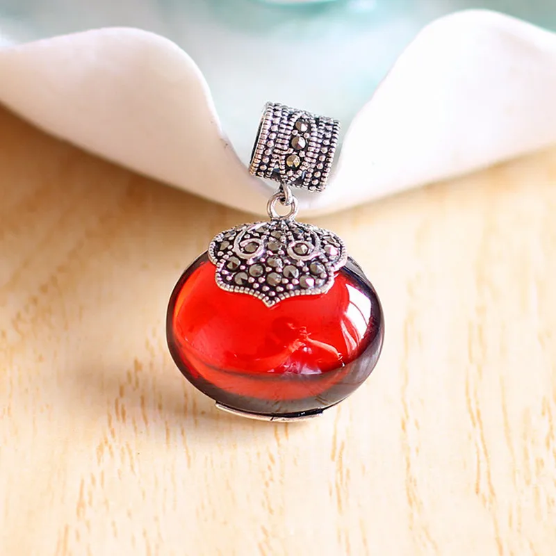 Женский ювелирный Красный Гранат 925 пробы кулон с драгоценными камнями в