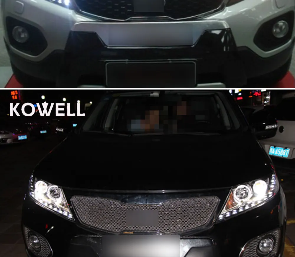 KOWELL автомобильный Стайлинг для Kia Sorento фары Sorento светодиодный фары DRL Объектив двойной луч H7 Ксеноновые Биксеноновые линзы