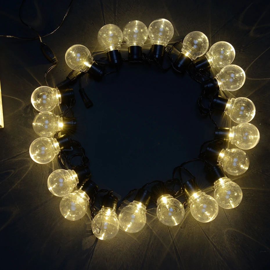 20 G45 Globe Extendable Party Ball String Lamps Festoon LED Christmas Lights 220V EU Plug Indoor Garden Bulb Fairy Light Chain | Лампы и
