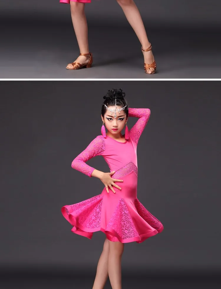 Детское платье для латинских танцев для девочек, 3 цвета, Vestido Baile Latino, танцевальный костюм для латинских девочек