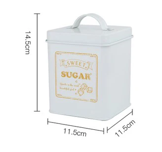 White Sugar Металлическая красочная банка для хранения, классический минималистичный скандинавский кубовидный контейнер для хранения, Домашний Органайзер, контейнер для кофе, сахара, чая - Цвет: White Sugar