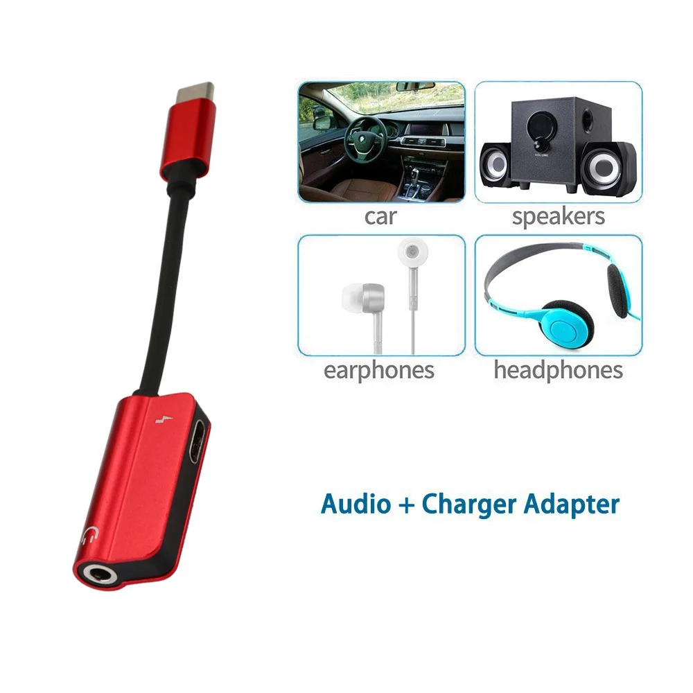 Usb Type C Adapter Charger Audio Cable 2 In 1 Type-C To 3.5mm Jack Headphone Aux Converter For Samsung Xiaomi Huawei | Электроника