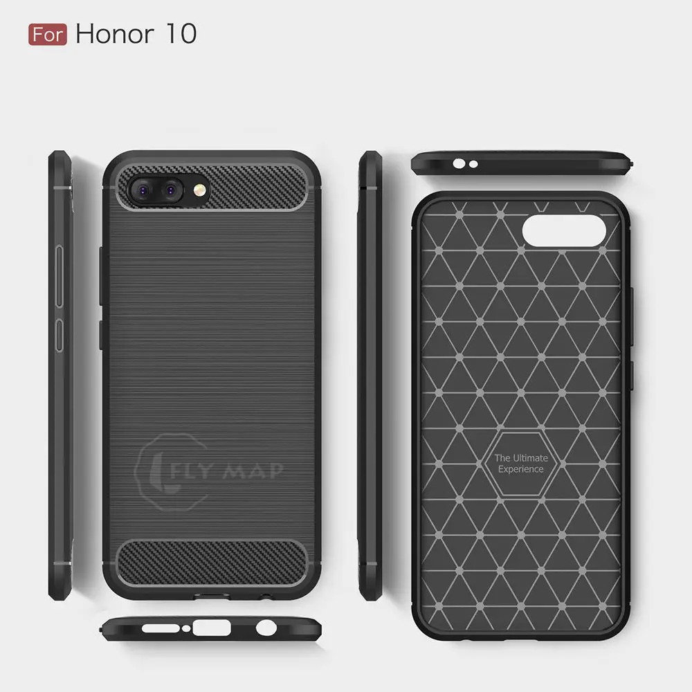 Силиконовый мягкий чехол для Huawei Honor 10 COL-L29 COL-TL00 TPU из углеродного волокна